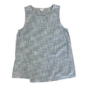 J.Jill Pure Jill Blue Agate Linen Wrap Tunic Top Sz XL Lagenlook Coastal Casual